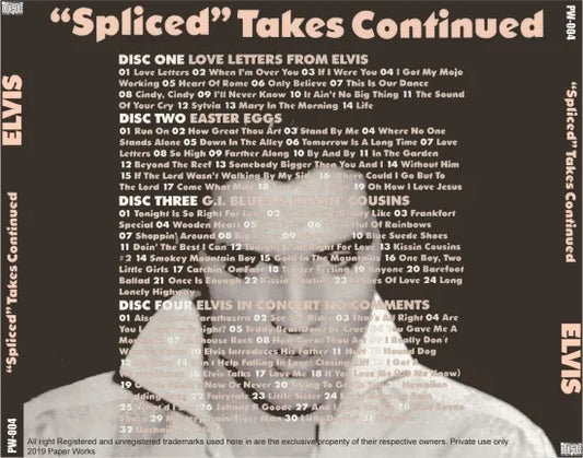 ELVIS PRESLEY / “SPLICED” TAKES CONTINUED (4CDR)