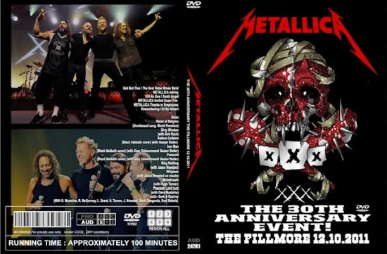 METALLICA / THE 30TH ANNIVERSARY THE FILLMORE 12 10, 2011 (1DVD)