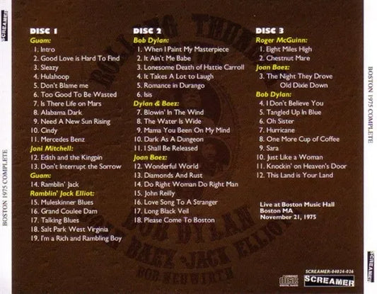 BOB DYLAN / ROLLING THUNDER REVUE BOSTON 1975 (3CD)