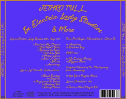 JETHRO TULL / IN ELECTRIC LADY STUDIOS & MORE (1CDR)