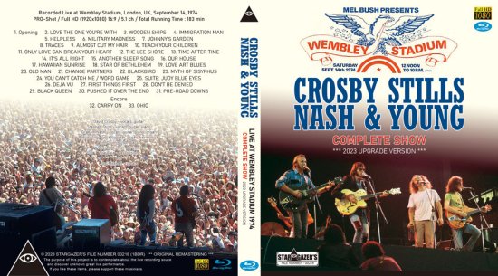 CROSBY, STILLS, NASH & YOUNG / 2023 UPGRADE VERSION LIVE AT WEMBLEY STADIUM 1974 COMPLETE SHOW (1BDR)