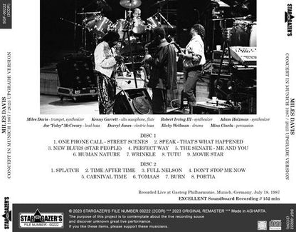 MILES DAVIS /  2023 UPGRADE VERSION CONCERT IN MUNICH 1987 (2CDR)