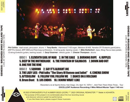 GENESIS / BRUSHED MIKE MILLARD TAPE LIVE AT SPORTS ARENA 1978 (2CDR)