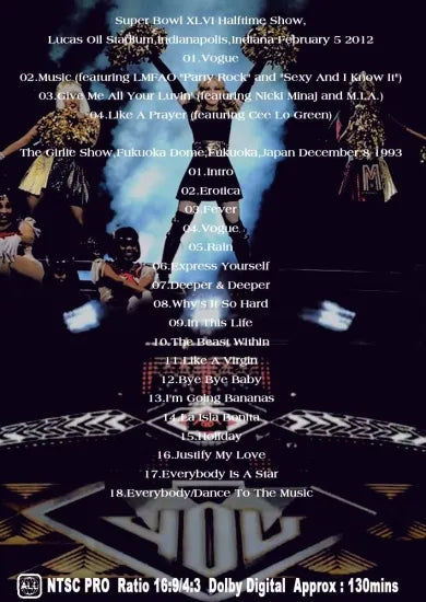 Madonna / Live at The Super Bowl 2012 + The Girlie Show Fukuoka (1DVDR)