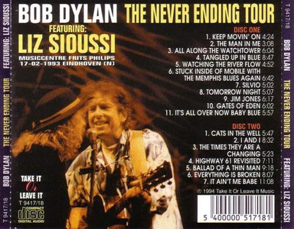 BOB DYLAN / THE NEVER ENDING TOUR FEATURING LIZ SIOUSSI (2CD)