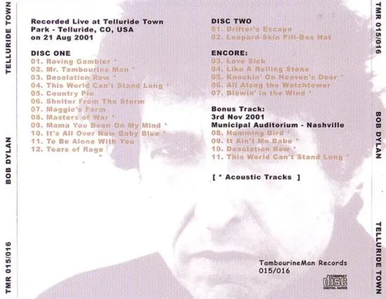 BOB DYLAN / TELLURIDE TOWN (2CD)