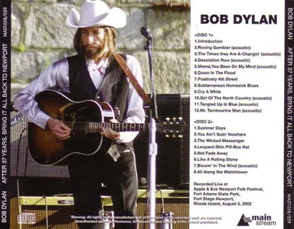 BOB DYLAN / AFTER 37 YEARS, BRING IT ALL BACK TO NEWPORT (2CD)