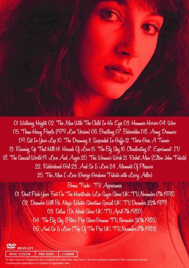 KATE BUSH / VIDEOS 1978-1993 (1DVDR)