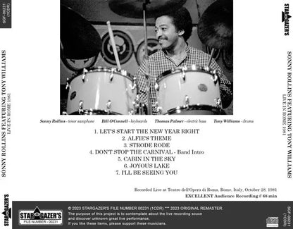 SONNY ROLLINS FEATURING TONY WILLIAMS / LIVE IN ROME 1981 (1CDR)