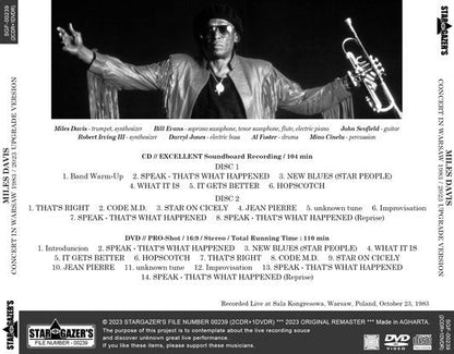 MILES DAVIS / 2023 UPGRADE VERSION CONCERT IN WARSAW 1983 (2CDR+1DVDR)