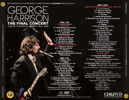 GEORGE HARRISON / THE FINAL CONCERT LIVE AT THE ROYAL ALBERT HALL 1992 (2CD+1DVD)