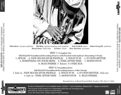 MILES DAVIS / 2023 UPGRADE VERSION FIRST CONCERT AT ROYAL FESTIVAL HALL 1984 (2CDR)