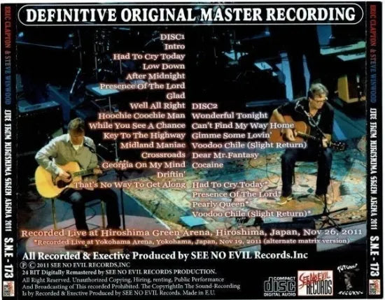 ERIC CLAPTON & STEVE WINWOOD / LIVE FROM HIROSHIMA GREEN ARENA 2011 (2CDR)