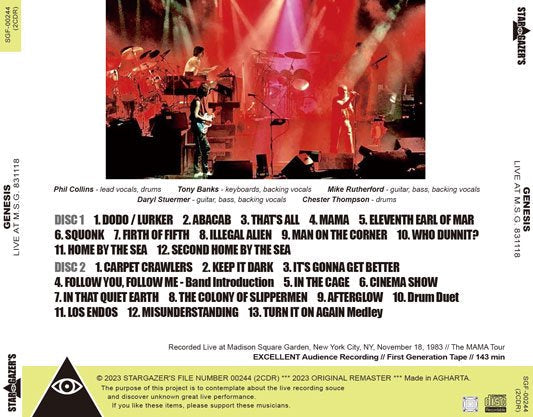 GENESIS / LIVE AT M.S.G. 831118 (2CDR)