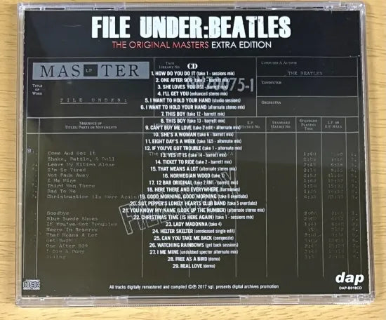THE BEATLES / FILE UNDER BEATLES THE ORIGINAL MASTERS EXTRA EDITION (1CD)