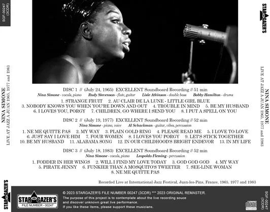 NINA SIMONE / LIVE AT JAZZ A JUAN 1965, 1977 and 1983 (3CDR)