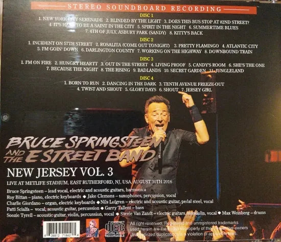 BRUCE SPRINGSTEEN &amp; THE E STREET BAND / NEW JERSEY VOL.3 STEREO SOUNDBOARD (4CDR)