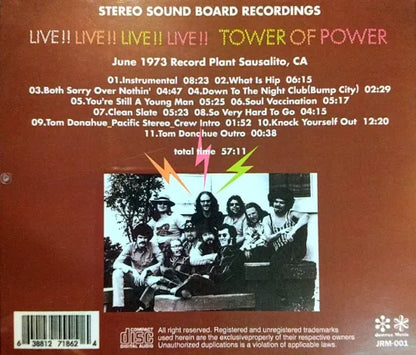 TOWER OF POWER / Live!! Live!! Live!! Live!! STEREO SOUNDBOARD (1CDR)
