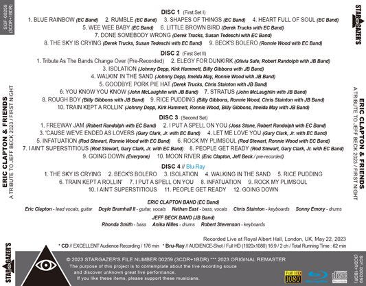 ERIC CLAPTON & FRIENDS / A TRIBUTE TO JEFF BECK 2023 FIRST NIGHT (3CDR+1BDR)