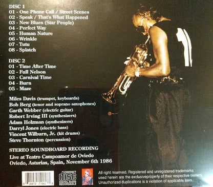 Miles Davis / OVIEDO 1986 STEREO SOUNDBOARD (2CDR)