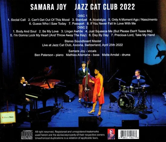 SAMARA JOY / JAZZ CAT CLUB 2022 STEREO SOUNDBOARD (2CDR)