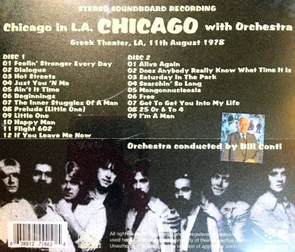 CHICAGO with Orchestra / Chicago in L.A. SOUNDBOARD (2CDR)