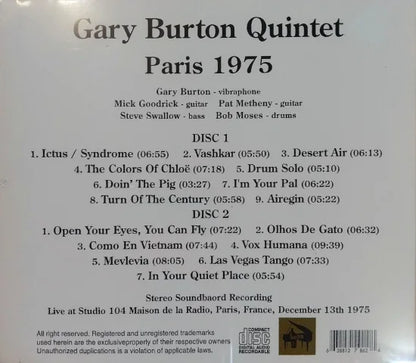 Gary Burton Quintet / Paris 1975 STEREO SOUNDBOARD (2CDR)