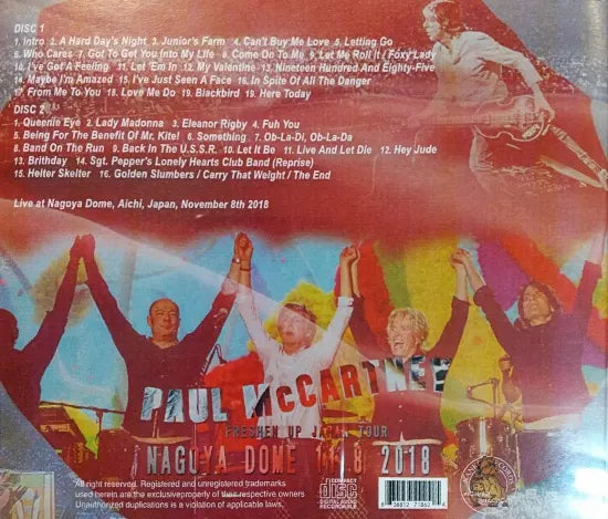 PAUL MCCARTNEY / FRESHEN UP JAPAN TOUR NAGOYA DOME 11.8 2018 (2CDR)