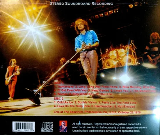 FOREIGNER / Live at The Spectrum 1979 SOUNDBOARD (2CDR)