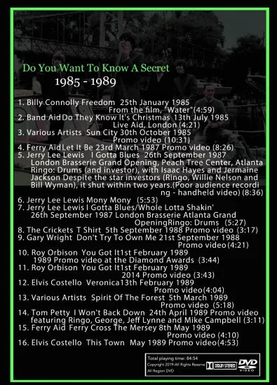 THE BEATLES / DO YOU WANT TO KNOW A SECRET Vol.6 1985 -1989 (1DVDR)