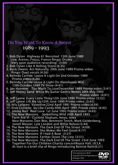 THE BEATLES / DO YOU WANT TO KNOW A SECRET Vol.7 1989 -1993 (1DVDR)