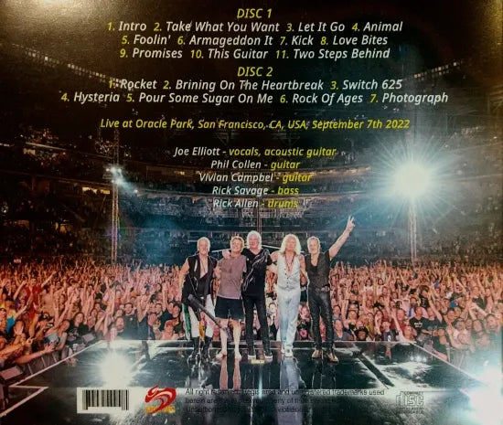 DEF LEPPARD / SAN FRANCISCO 2022 (2CDR)