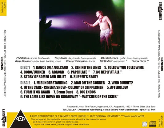 GENESIS / LEGENDARY MIKE MILLARD TAPE LIVE AT THE FORUM 1982 (2CDR)