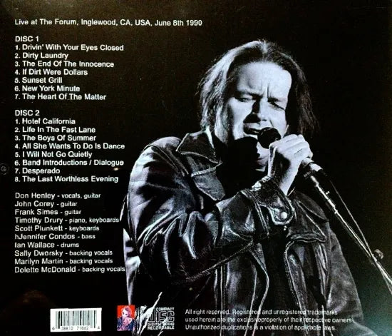 DON HENLEY / L.A. FORUM 1990 MIKE MILLARD ORIGINAL MASTER TAPES (2CDR)