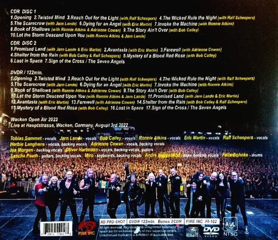TOBIAS SAMMET'S AVANTASIA / Wacken Open Air 2022 STEREO SOUNDBOARD (2CDR+1BDR)