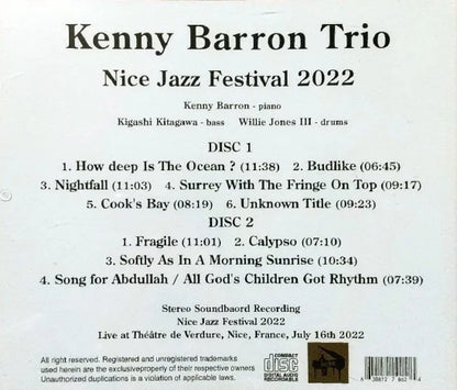 KENNY BARRON / NICE JAZZ FESTIVAL 2022 STEREO SOUNDBOARD (2CDR)