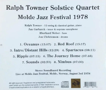 RALPH TOWNER SOLSTICE QUARTET / MOLDE JAZZ FESTIVAL 1978 STEREO SOUNDBOARD (1CDR)