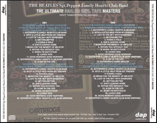 THE BEATLES / SGT.PEPPER'S LONELY HEARTS CLUB BAND THE ULTIMATE ANALOG REEL TAPE MASTERS (2CD)