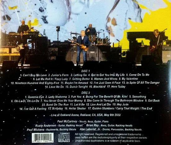 PAUL McCARTNEY / GOT BACK OAKLAND 2022 LAST NIGHT (2CDR)