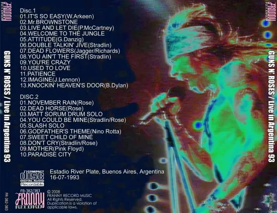 GUNS N' ROSES / LIVE IN ARGENTINA 93 (2CDR)