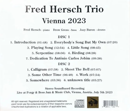 FRED HERSCH TRIO / VIENNA 2023 STEREO SOUNDBOARD (2CDR)