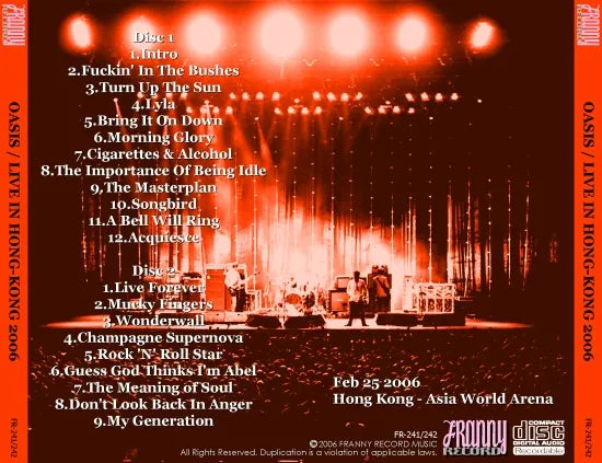 OASIS / LIVE IN HONG-KONG 2006 (2CDR)