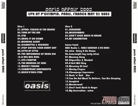 OASIS / Paris Affair (2CDR)