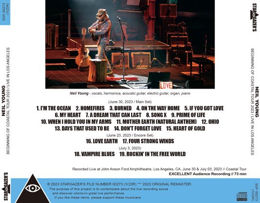 NEIL YOUNG / BEGINNING OF COASTAL TOUR 2023 LIVE IN LOS ANGELES (1CDR)