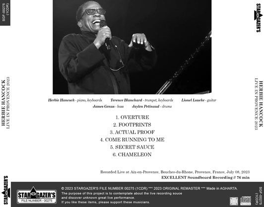 HERBIE HANCOCK / LIVE IN PROVENCE 2023 (1CDR)