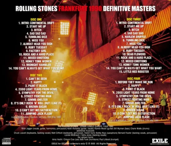 THE ROLLING STONES / FRANKFURT 1990 DEFINITIVE MASTERSS (4CDR)