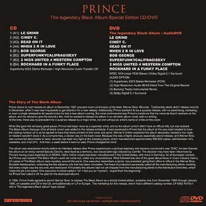 PRINCE / THE LEGENDARY BLACK ALBUM SUPERFUNKY SPECIAL EDITION (1CD+1DVD)