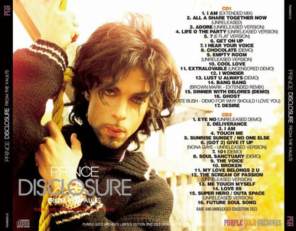 PRINCE / DISCLOSURE FROM THE VAULTS RARE AND UNRELEASED COLLECTION (2CD)