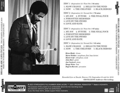 BRIAN BLADE / LIFE CYCLES TWO NIGHTS AT DAZZLE 2019 TRIBUTE TO BOBBY HUTCHERSON (4CDR)