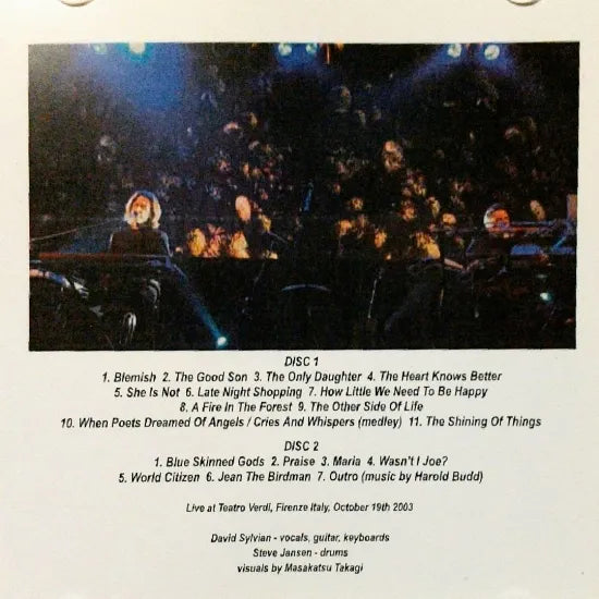DAVID SYLVIAN / at Teatro Verdi 2003 (2CDR)